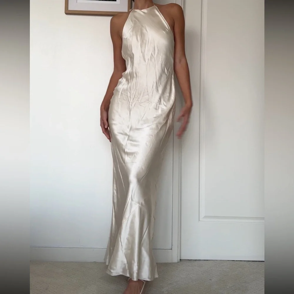 NWT Reformation Jeany Silk Dress - Fior Di Latte - Size Medium - Picture 3 of 9